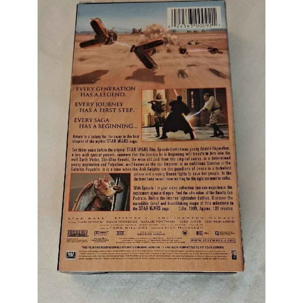 Star Wars: The Phantom Menace VHS Box - Black with Red/Gold Artwork